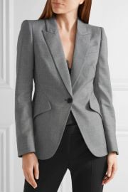 Alexander McQueen - Wool-jacquard blazer at Net A Porter